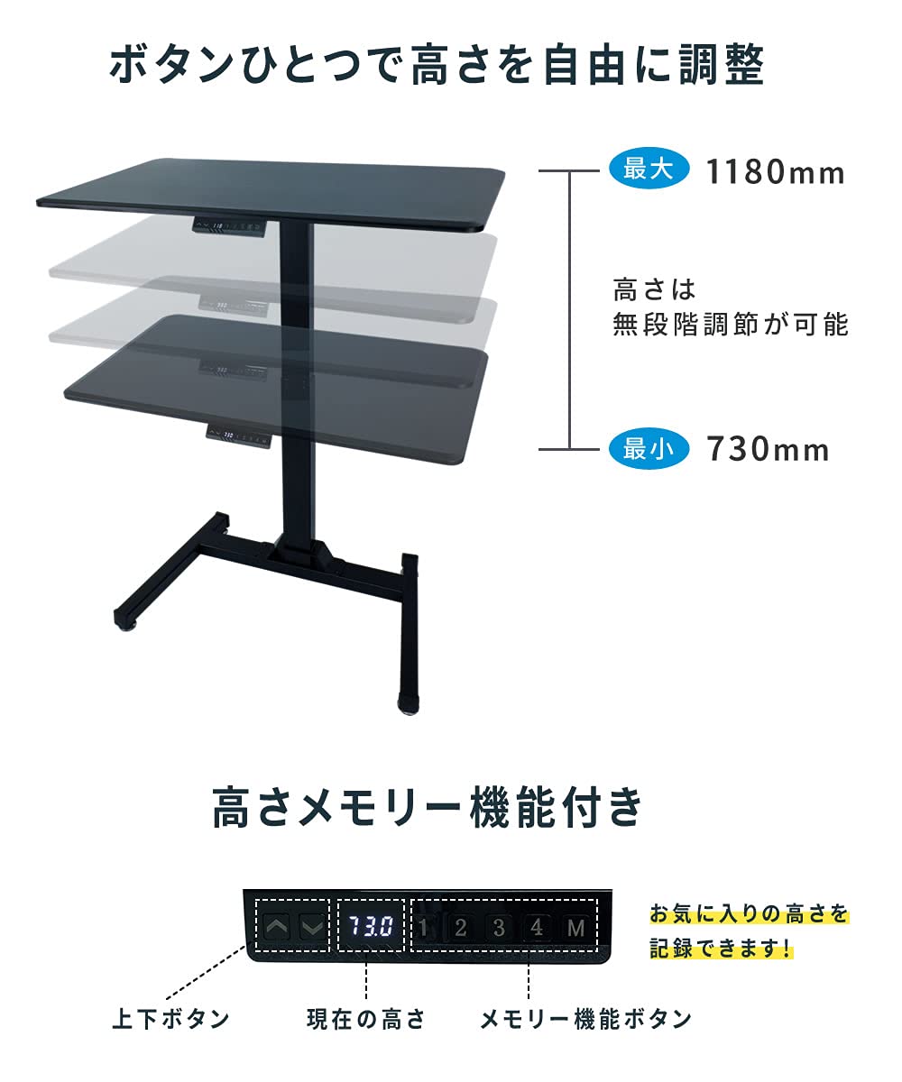 Amazon.co.jp: WALLCOM 電動式昇降デスク スタンディングデスク